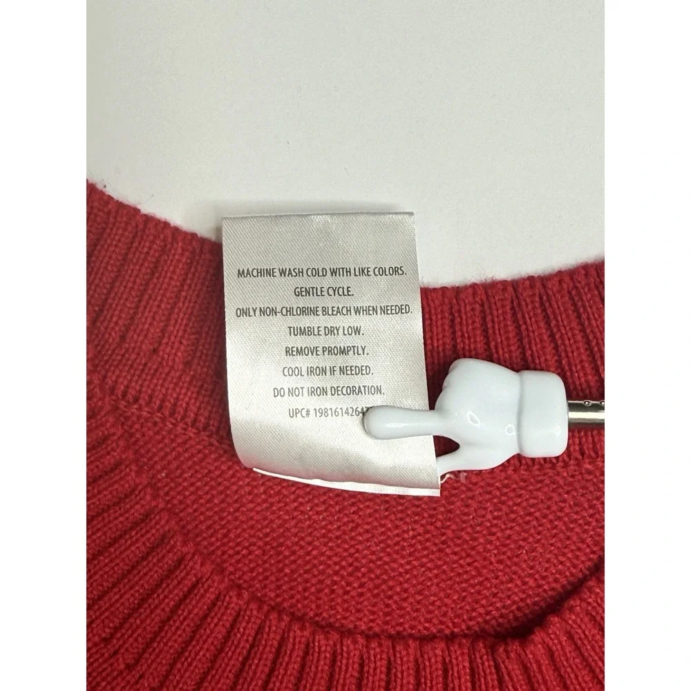 Hello Kitty Women's Christmas Red White Snowflake Sweater Size Extra Small XS